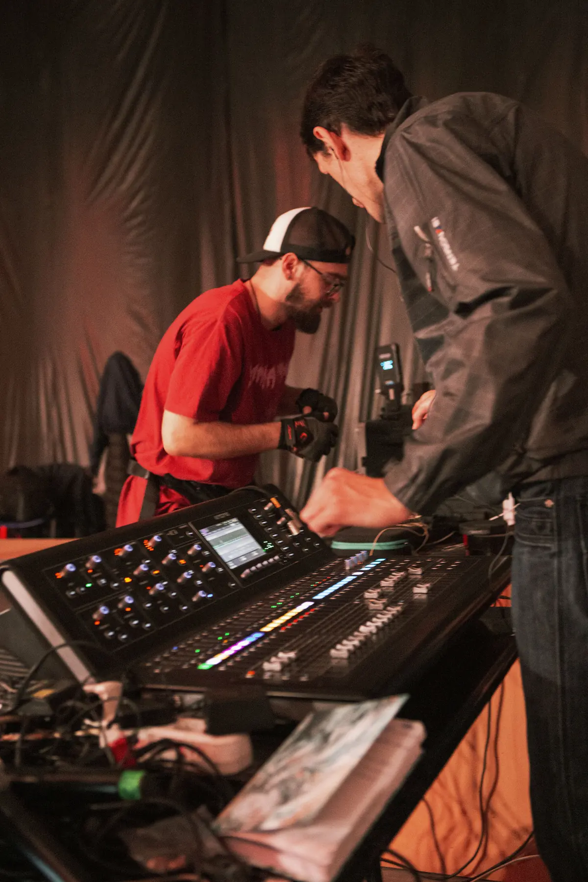 Production console on set