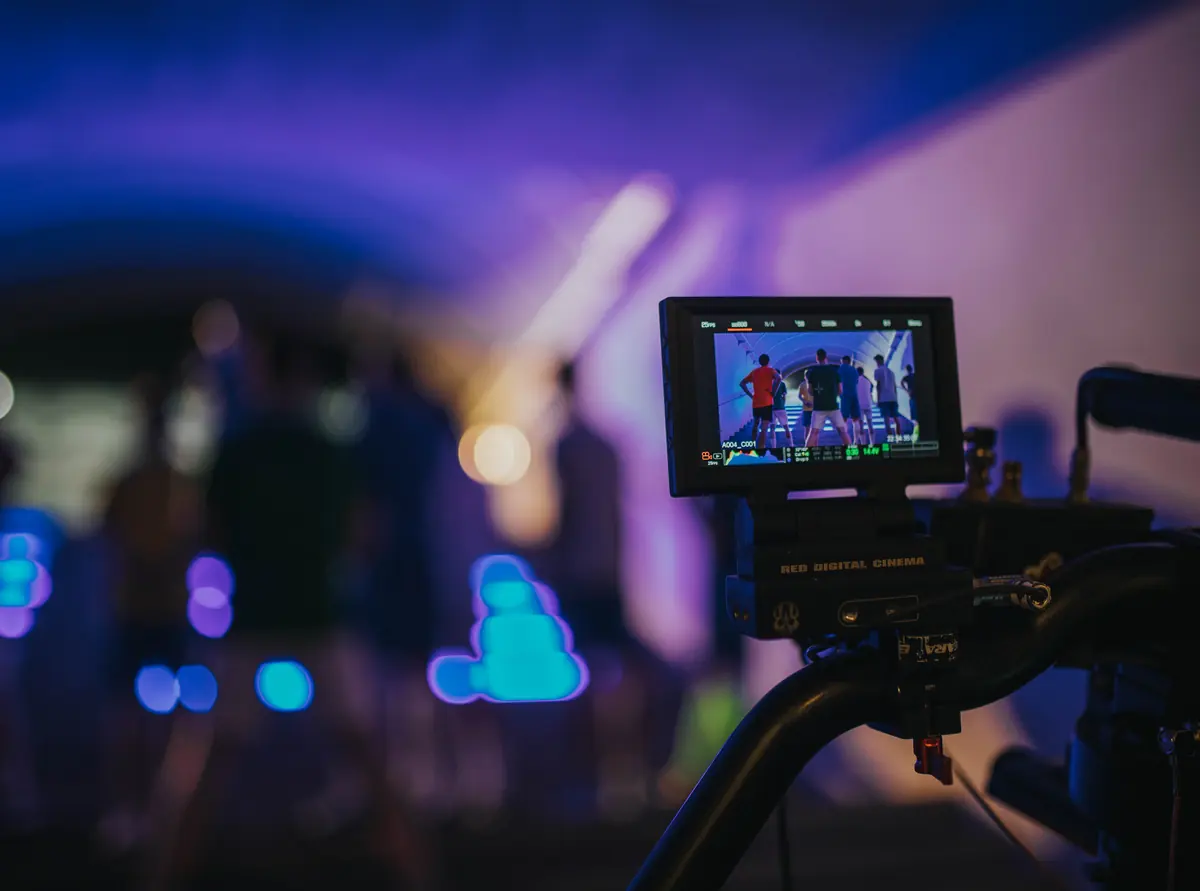 Monitor at a live stage shoot