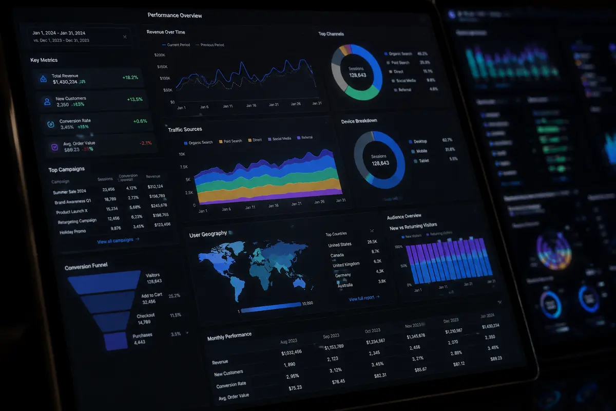 Marketing analytics dashboards