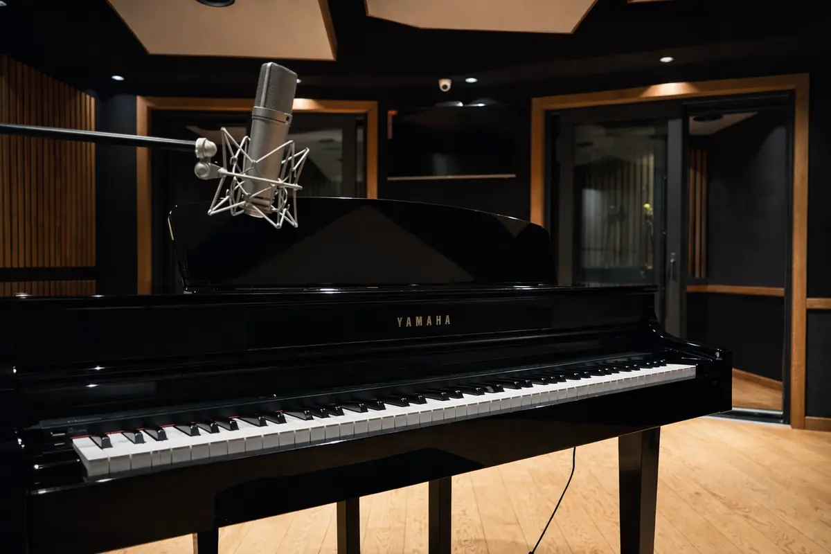 Grand piano in the Live Room