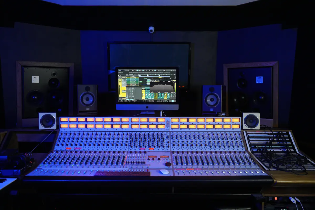 Master Room console under blue light